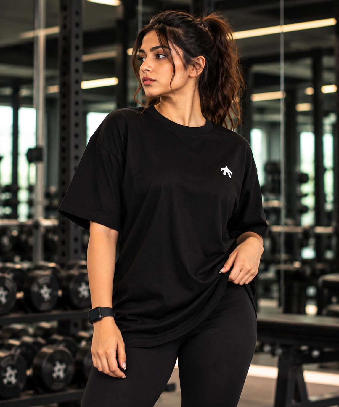 Magma Drop AURAANIX Women's Oversized T-Shirt view 3